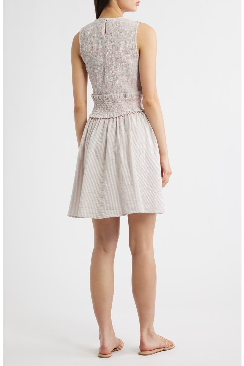 Antonietta Smocked Sleeveless Minidress, Alternate, color, ROSE PALE