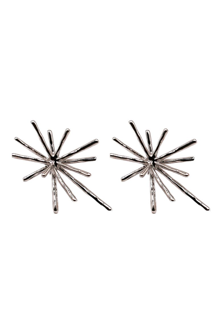 Starburst Earrings, Main, color, SILVER