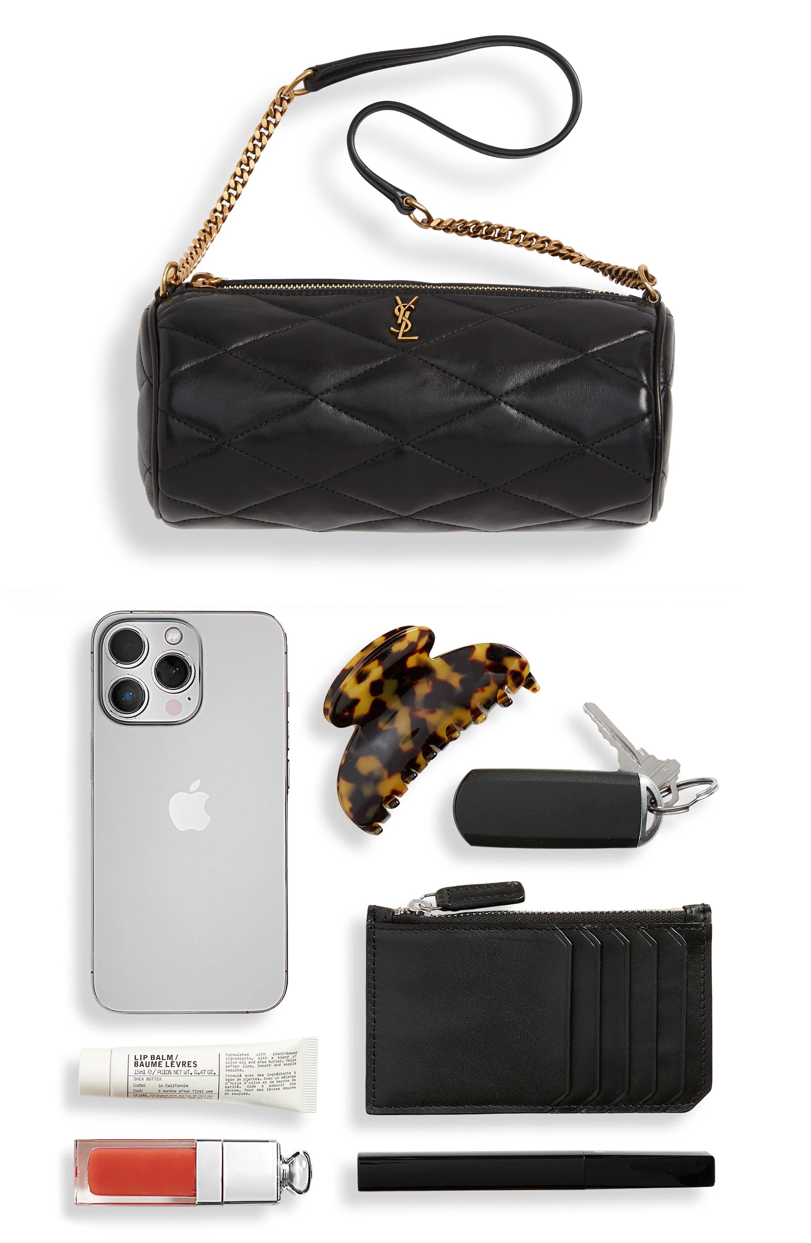 Sade Quilted Leather Tube Bag, Alternate, color, NERO
