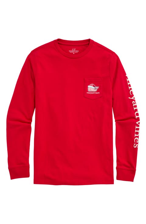 Kids' Santa Whale Graphic Long Sleeve T-Shirt