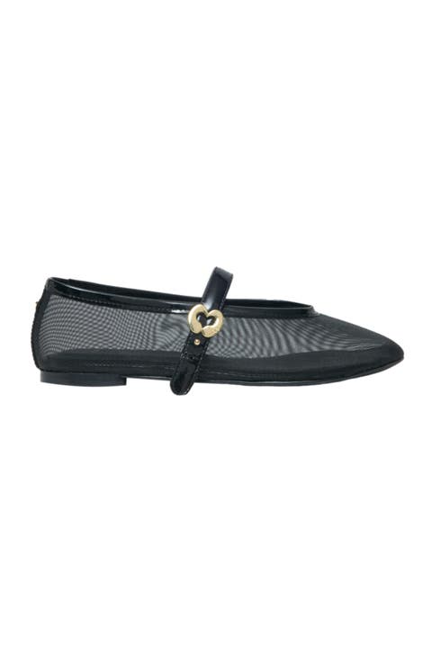 Mesh ballet flats