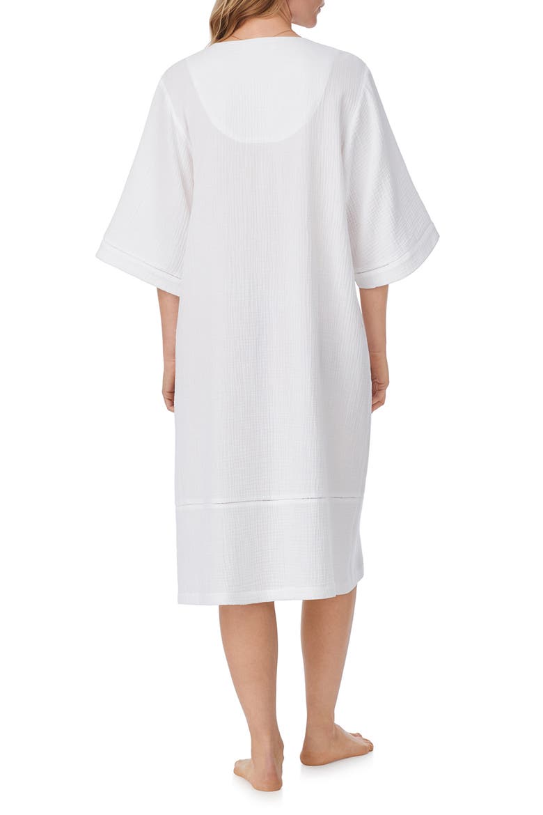 Cotton Gauze Caftan, Alternate, color, WHITE