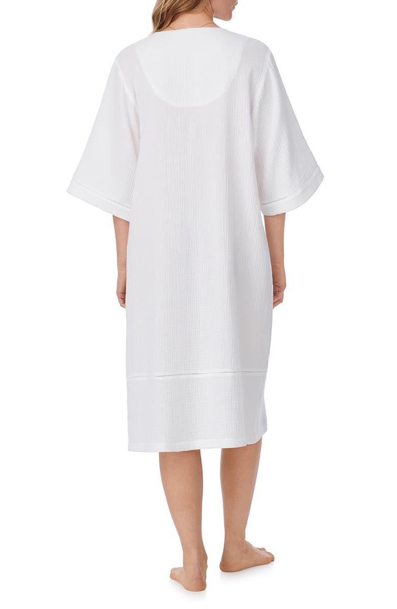 Eileen West Cotton Gauze Caftan, Alternate, color, White