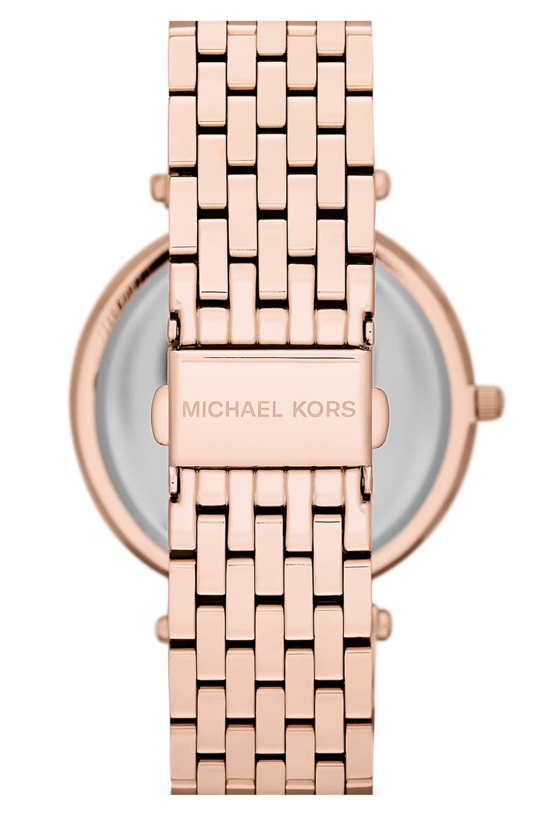 Michael Kors 'Darci' Crystal Bezel Bracelet Watch, 39mm, Alternate, color, ROSE GOLD