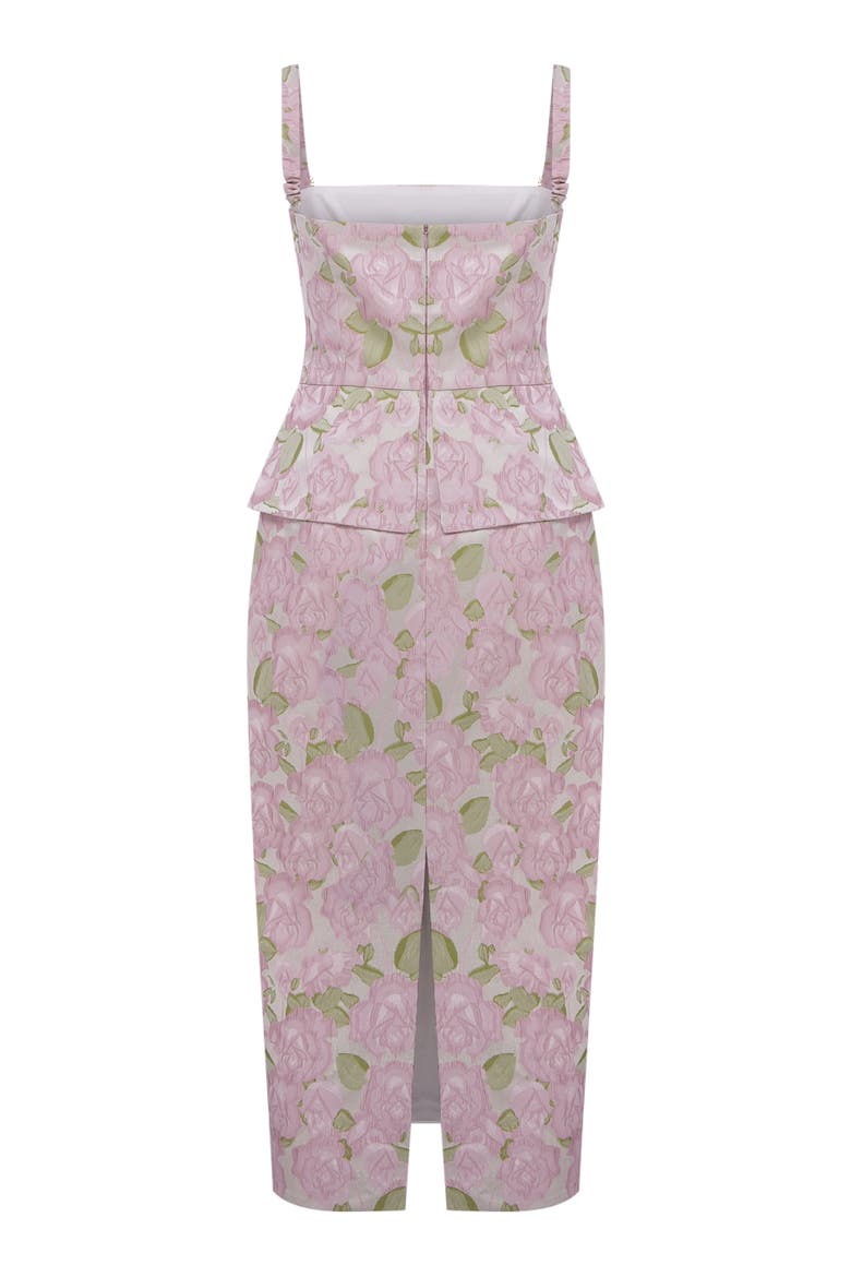 Garden Jacquard Midi Dress, Alternate, color, PINK