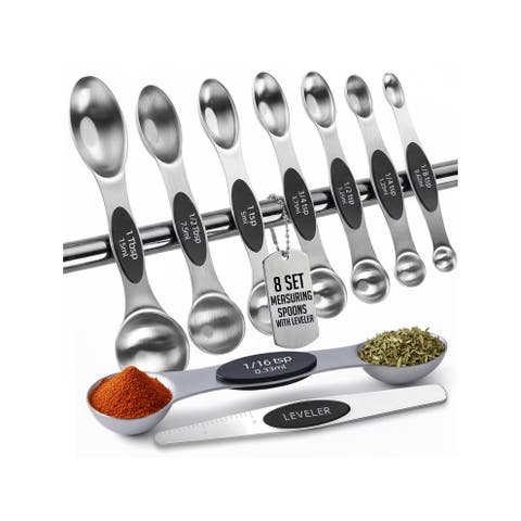 Magnetic Measuring Spoons Dual Sided Stainless Steel Set