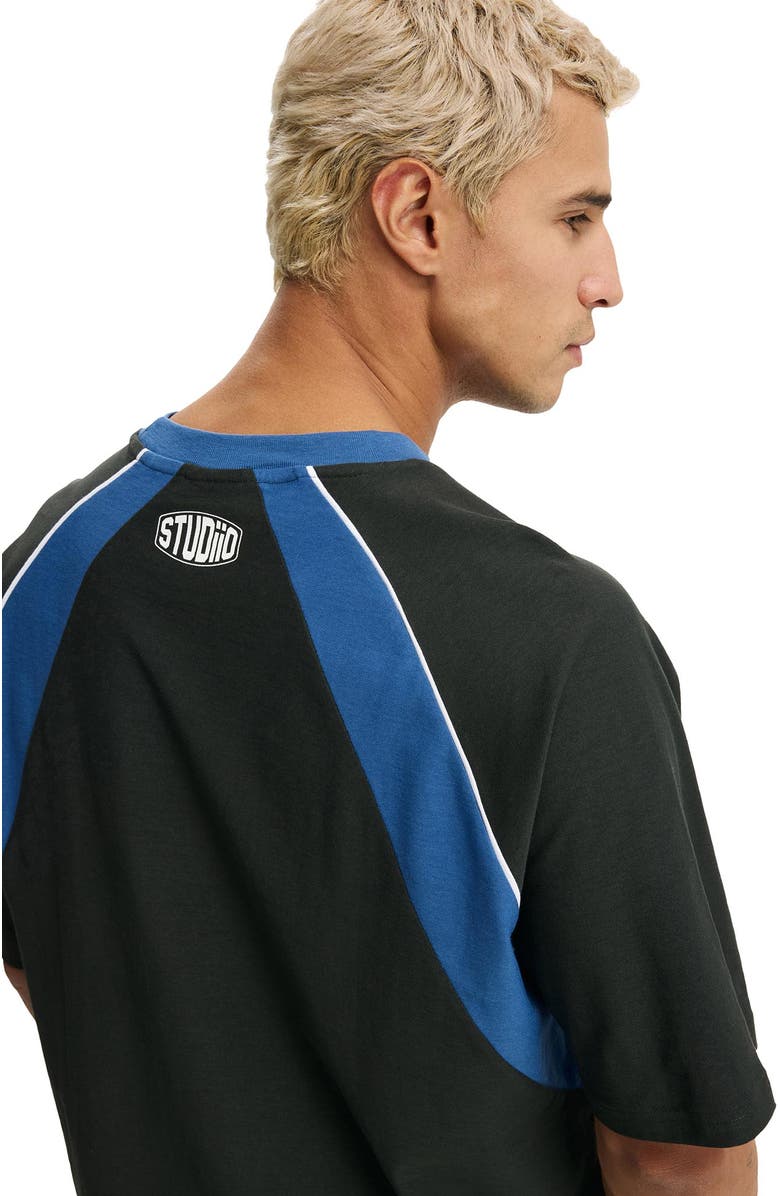 Cotton On Men's Cropped Fit Graphic T-Shirt, Alternate, color, Washed Black 2S Panelled