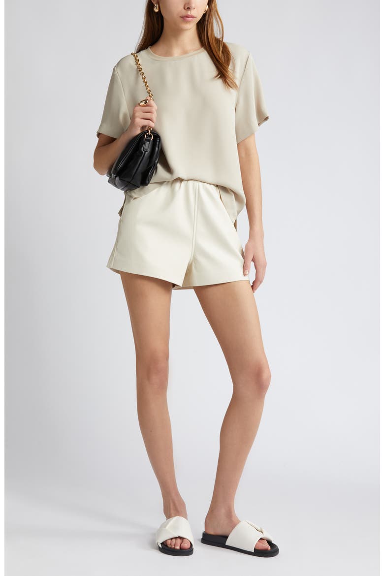 Matte Satin Tee, Alternate, color, TAN OXFORD