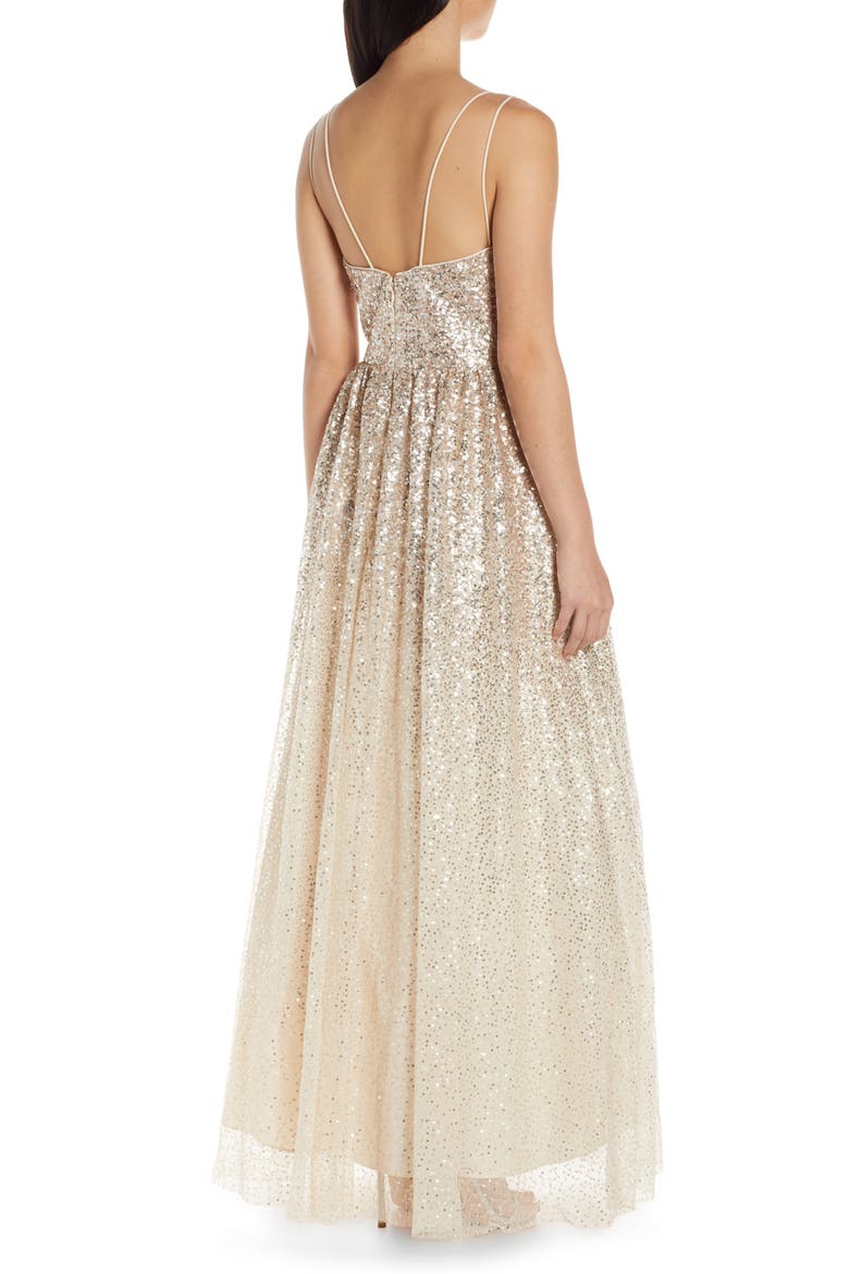 Ombré Sequin Gown, Alternate, color, CHAMPAGNE