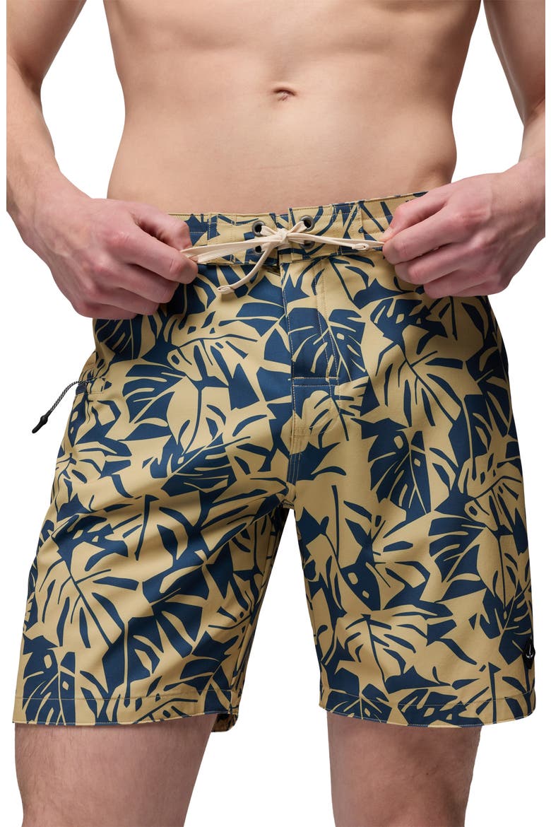 Fenton Board Shorts, Main, color, JACKFRUIT MONSTERA