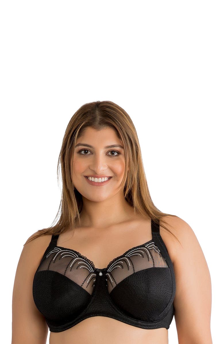 Parfait Pearl Unlined Bra, Alternate, color, Black