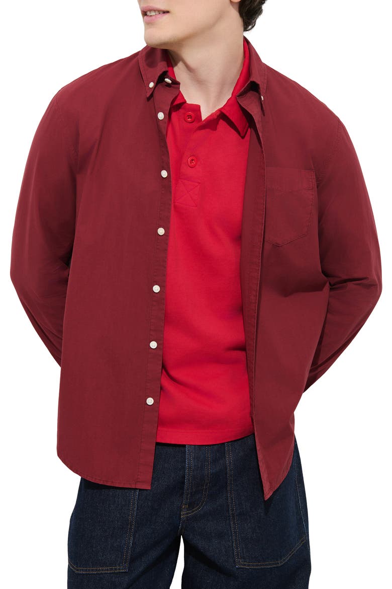 Standard Button-Down Shirt, Main, color, RHUBARB