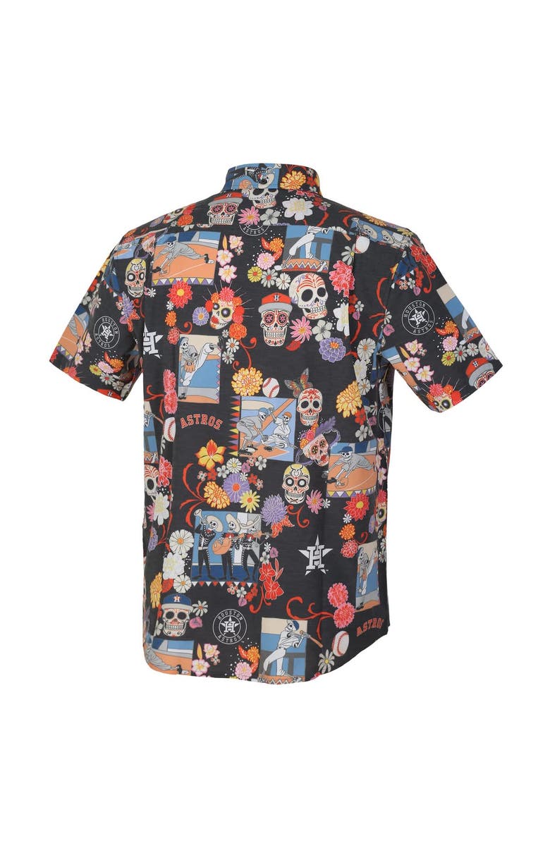 Reyn Spooner Men's Reyn Spooner Black Houston Astros Día De Los Muertos Tri-Blend Button-Down Shirt, Alternate, color, Black