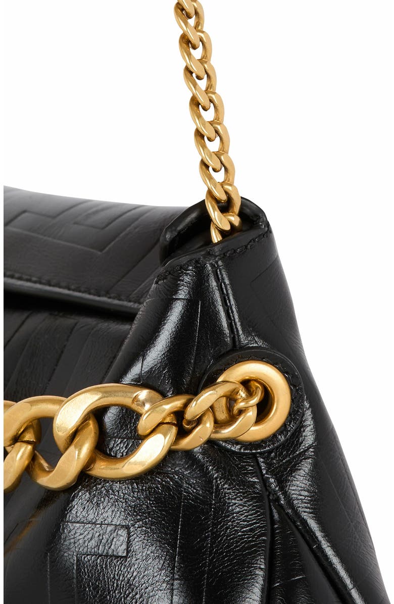 Balmain 1945 Soft Clutch In Crinkled Calfskin Leather, Alternate, color,