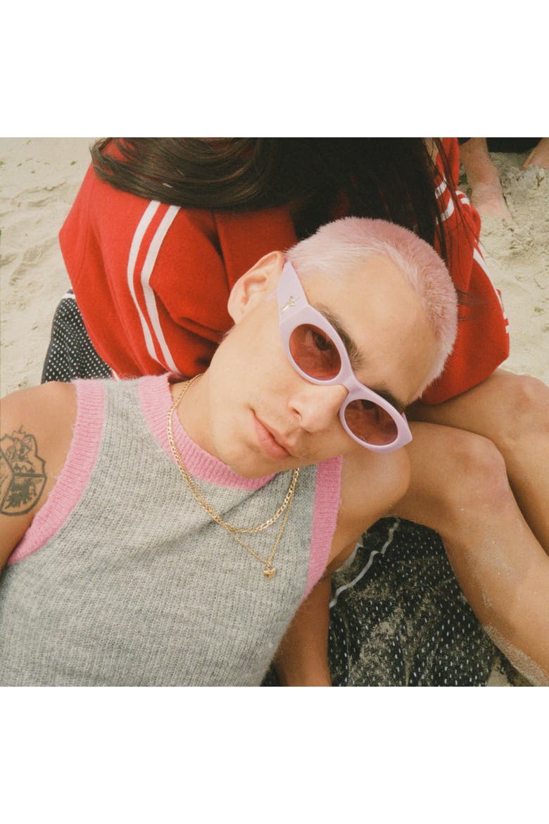 Suede Sunglasses, Alternate, color, Mavue