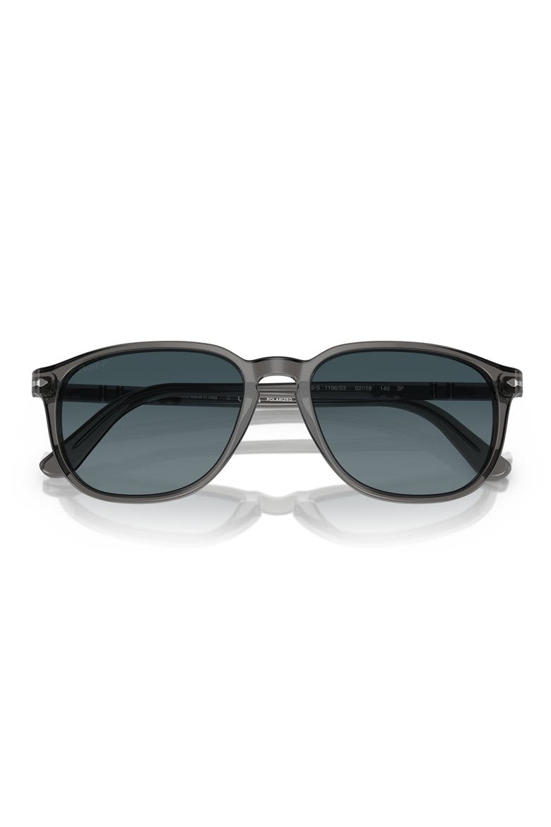 55mm Gradient Polarized Square Sunglasses, Main, color, TRANSPARENT GREY
