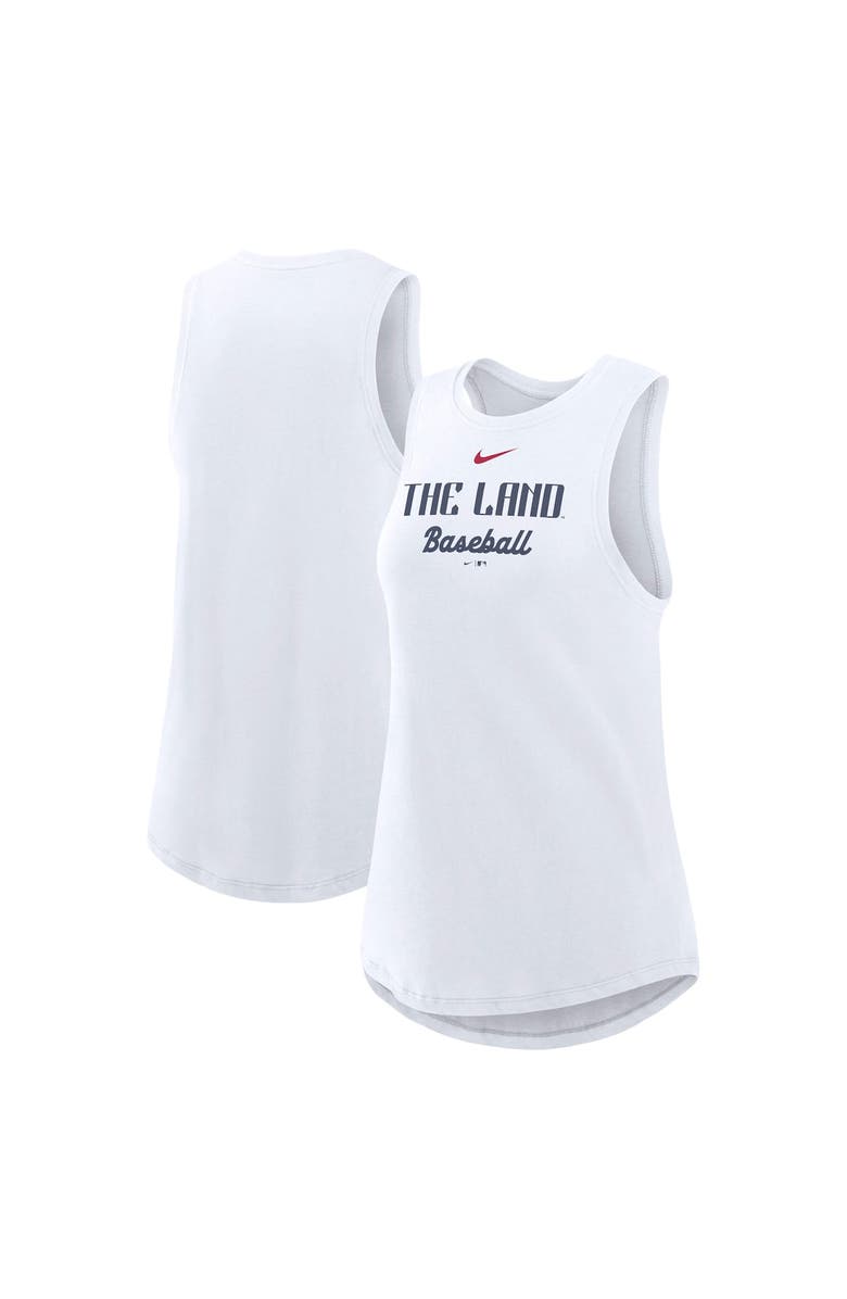Nike Women's Nike White Cleveland Guardians City Connect Tricode High Neck Performance Tank Top, Main, color, 