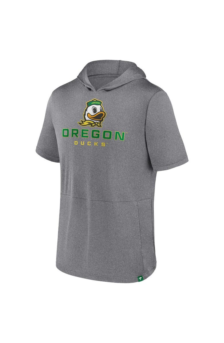 FANATICS Men's Fanatics Branded Heather Gray Oregon Ducks Modern Stack Hoodie T-Shirt, Alternate, color, Heather Gray