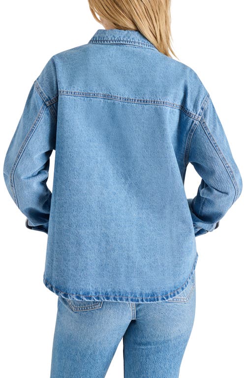 Steve Madden Denim Utility Shirt Jacket In Faded Denim