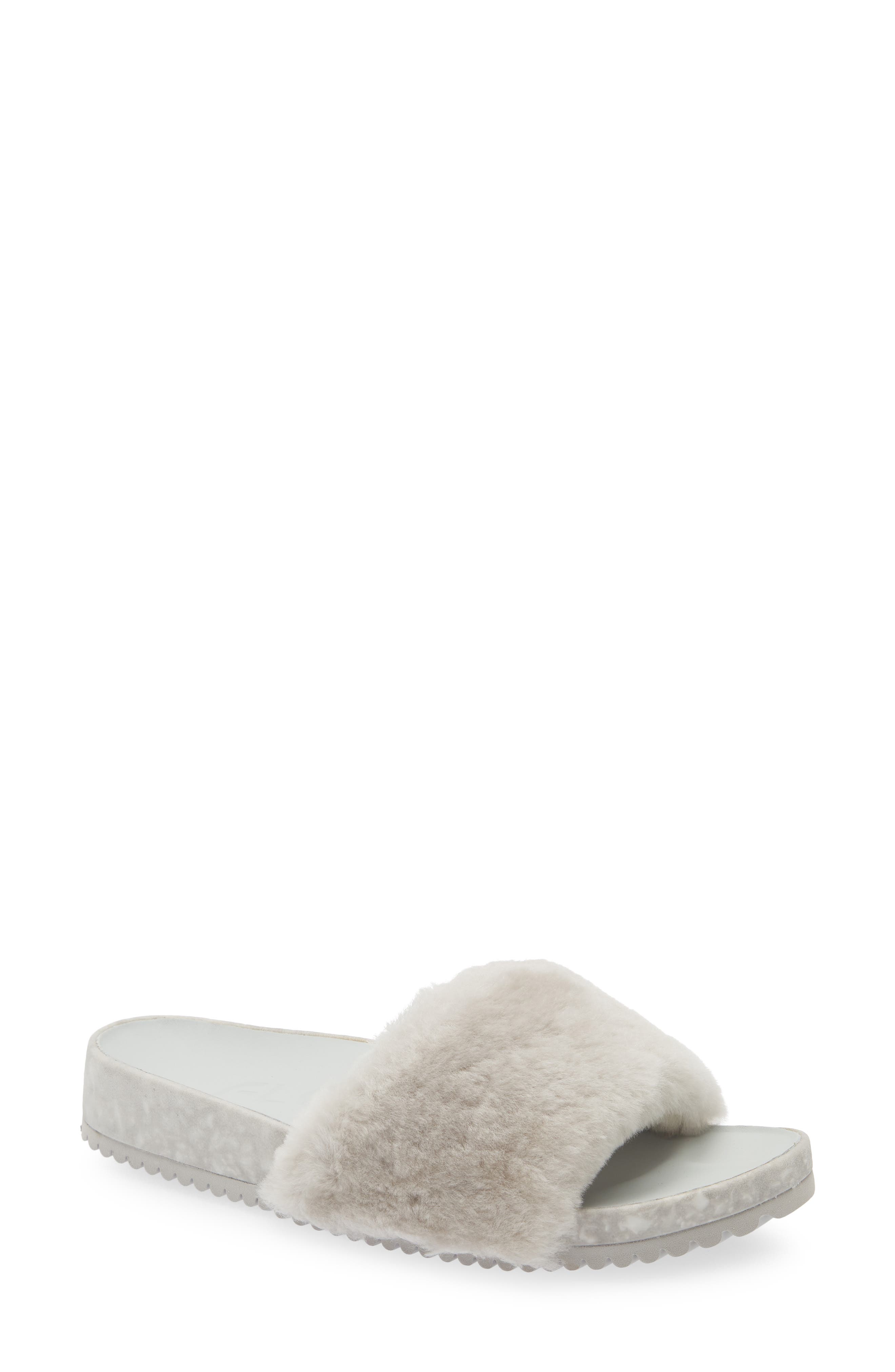 San Ysidro Genuine Shearling Slide Sandal, Main, color, CLOUDY GRAY