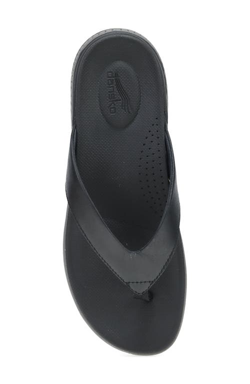 Dansko Rosemary Platform Flip Flop In Black Calf