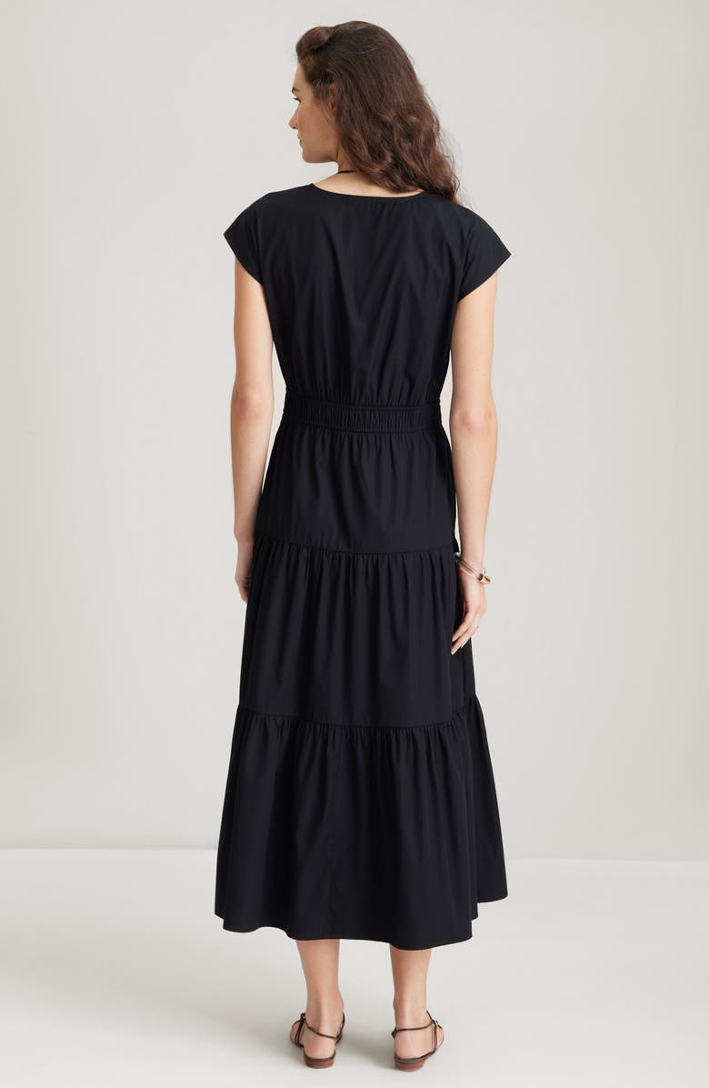 Nordstrom Tiered Poplin Maxi Dress, Alternate, color, Black