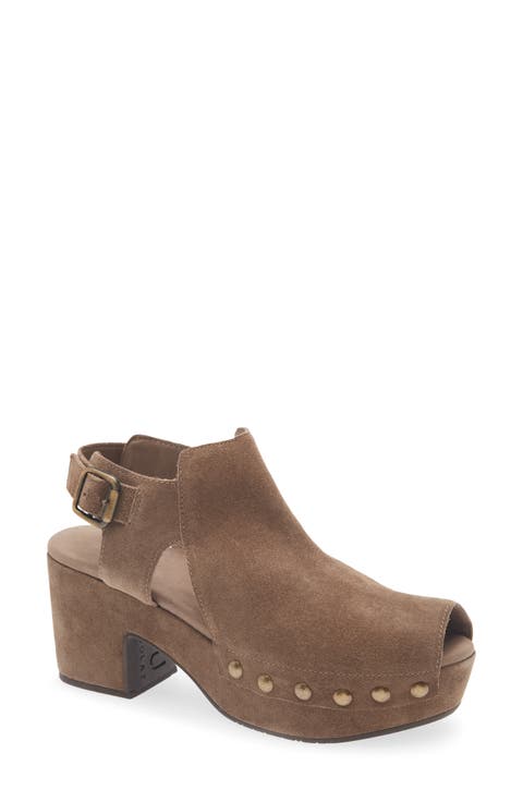 Galla Slingback Peep Toe Platform Clog