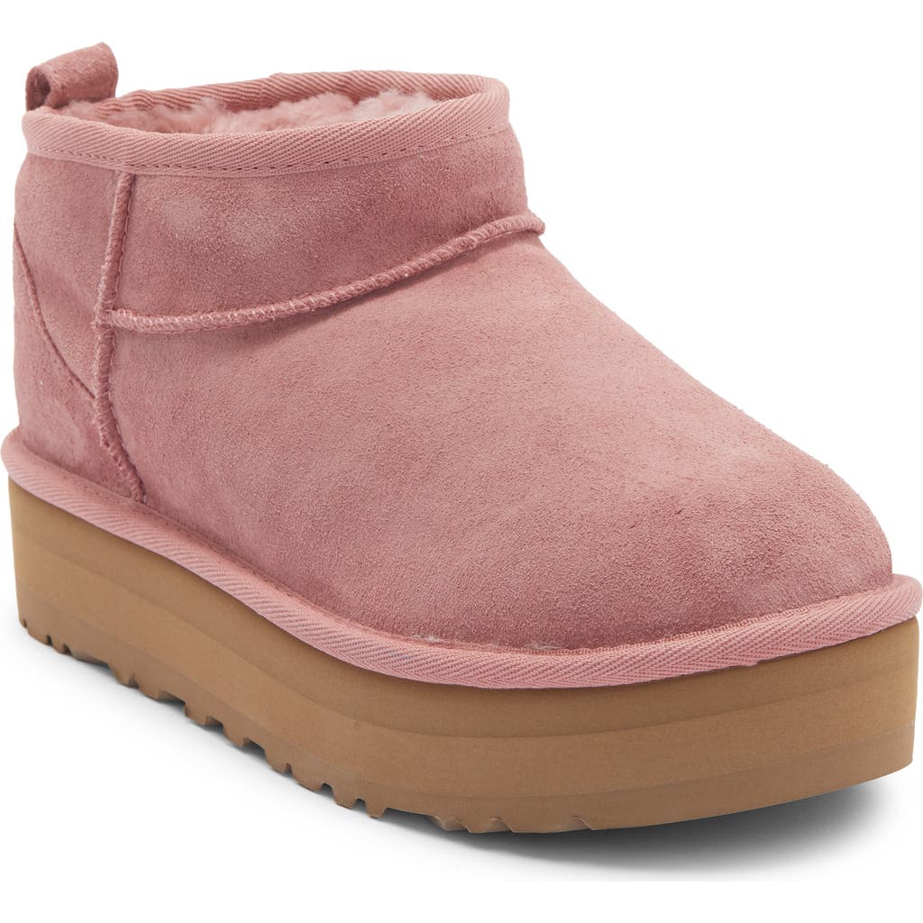 Ugg(r) Kids' Classic Ultra Mini Platform Boot In Pink
