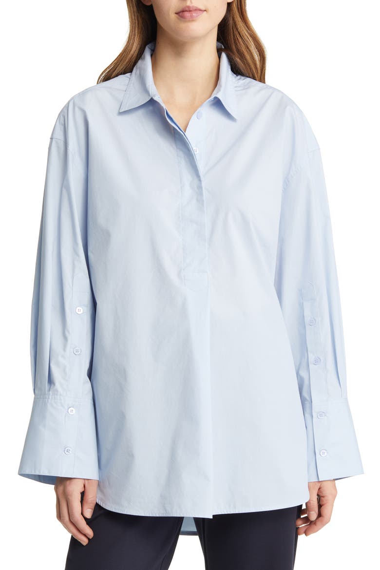 Gila Cotton Button-Up Shirt, Main, color, KENTUCKY BLUE