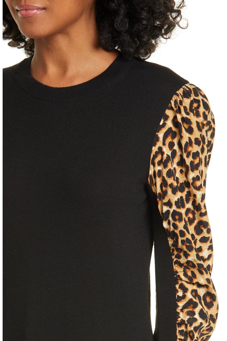 Adler Mixed Media Sweater, Alternate, color, BLACK