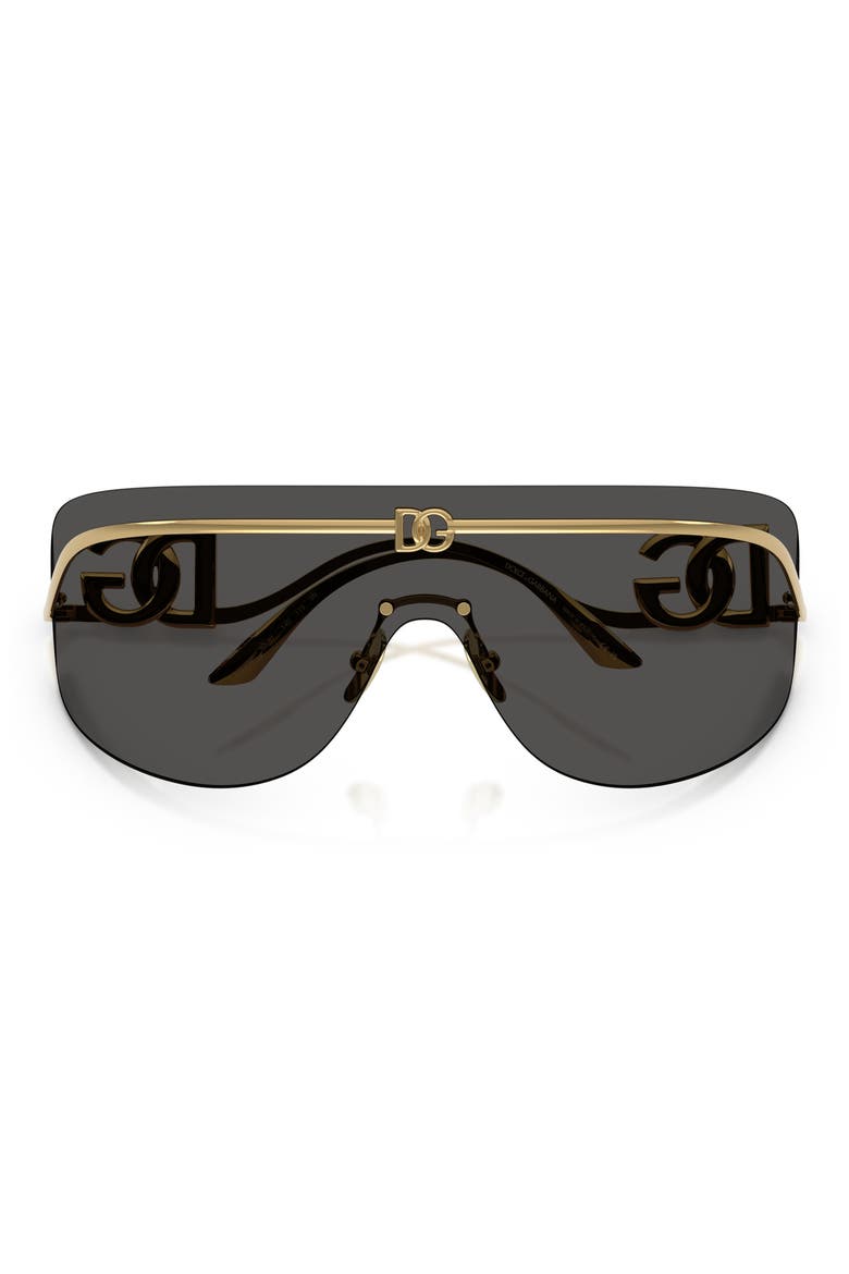 140mm Pillow Shield Sunglasses, Alternate, color, GOLD / DARK GREY