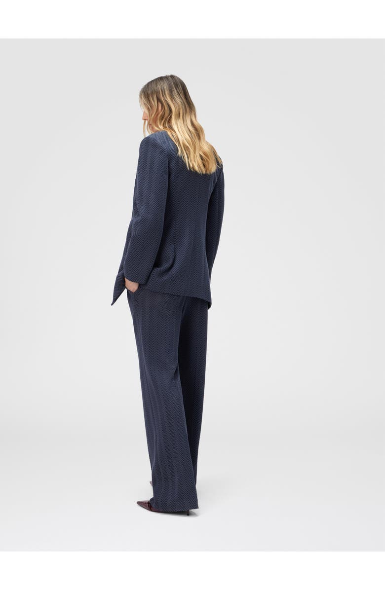 Missoni Single-breasted Blazer With Zigzag Pattern, Alternate, color, Blue