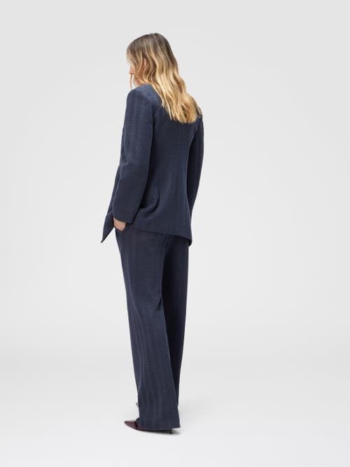 Missoni Single-breasted Blazer With Zigzag Pattern In Blue