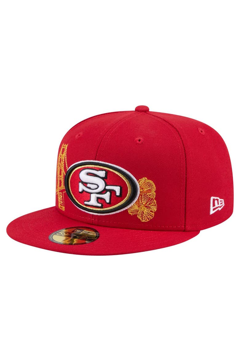 Men's New Era Scarlet San Francisco 49ers State Stitch 59FIFTY Fitted Hat, Main, color, Scarlet
