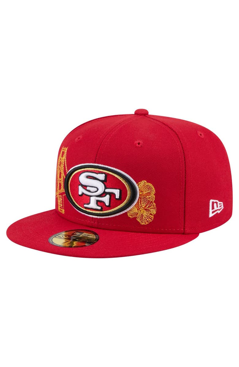 New Era Men's New Era Scarlet San Francisco 49ers State Stitch 59FIFTY Fitted Hat, Main, color, Scarlet