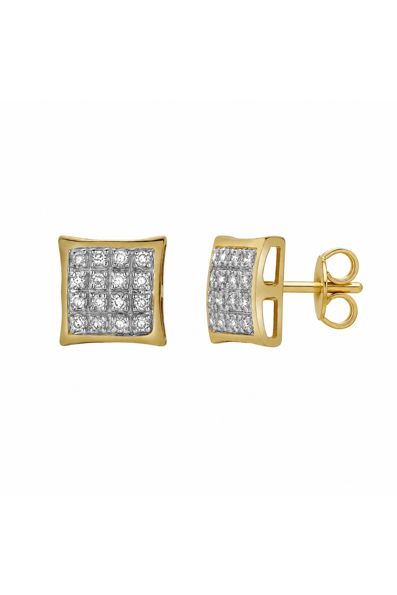 Resplendor 10K Yellow Gold Diamond Unisex Earrings - 0.11 Cts, Main, color, 10K Yellow Gold