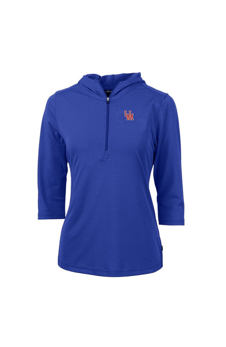 Cutter & Buck Women's Cutter & Buck Royal Ole Miss Rebels Vault Virtue Eco Pique Recycled Half-Zip Pullover Hoodie, Alternate, color, 