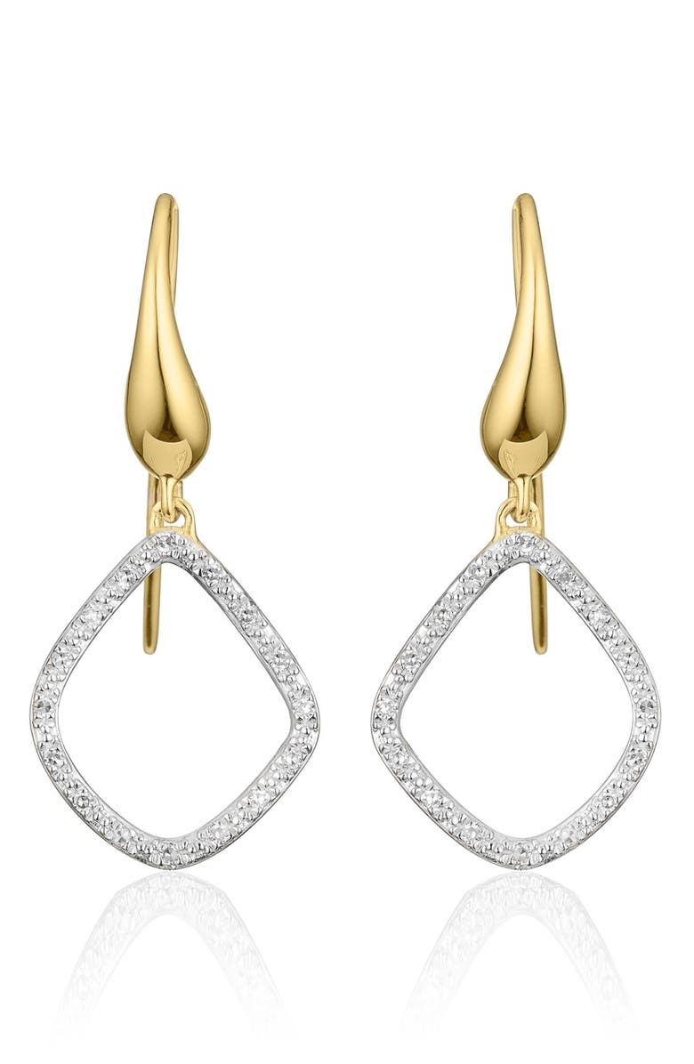 Monica Vinader Riva Kite Diamond Drop Earrings, Main, color, Gold