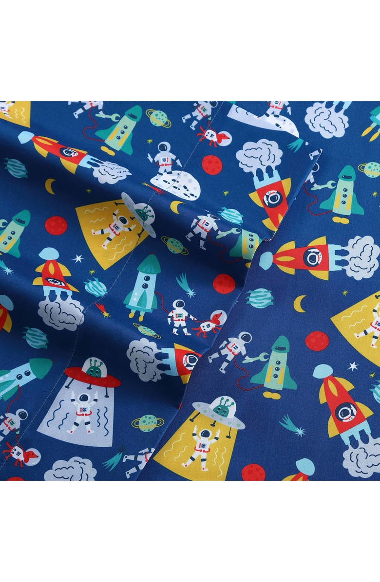 POPPY AND FRITZ Space Print Microfiber Sheet Set, Alternate, color, Blue