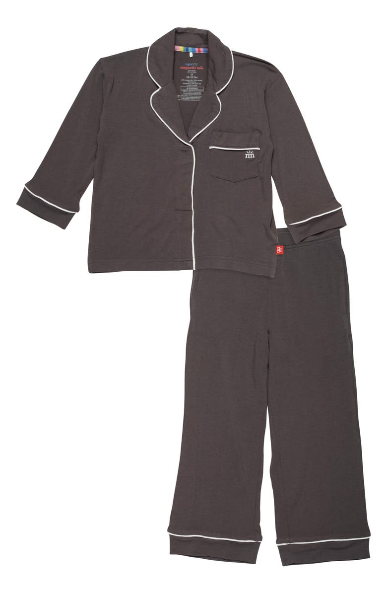 Magnetic Me Kids' Grey Mist Piped Magnetic Pajamas, Main, color, Grey