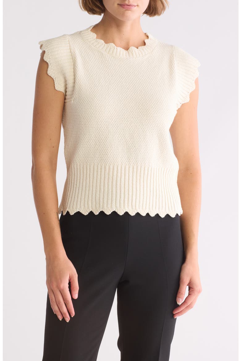 Scallop Edge Sweater, Main, color, IVORY
