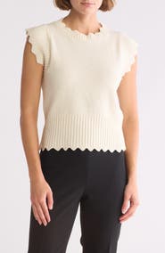 ELIE ELIE TAHARI Scallop Edge Sweater