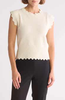 ELIE ELIE TAHARI Scallop Edge Sweater