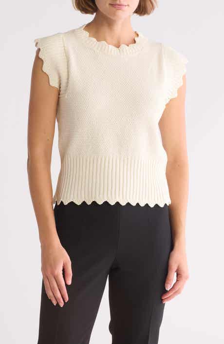 ELIE ELIE TAHARI Scallop Edge Sweater