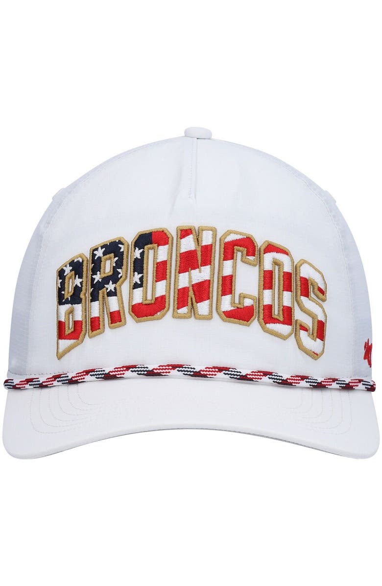 '47 Men's '47 White Denver Broncos Hitch Stars and Stripes Trucker Adjustable Hat, Alternate, color, 