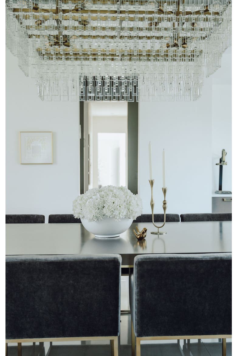 Lumi Large RealTouch Hydrangea Centerpiece, Alternate, color, Snow