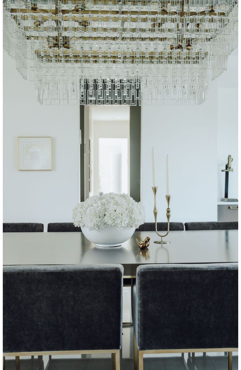 CocoBella Lumi Large RealTouch Hydrangea Centerpiece, Alternate, color, Snow