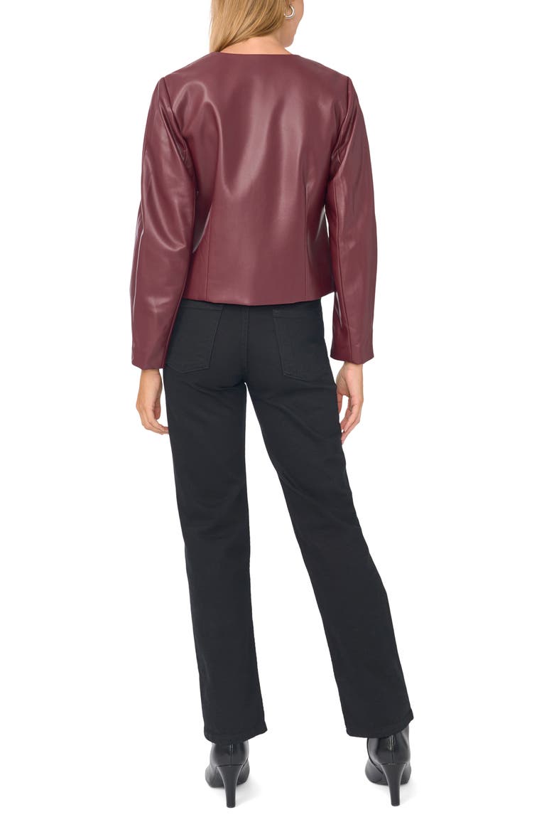 Cropped Faux Leather Jacket, Alternate, color, BERRY ROYALE