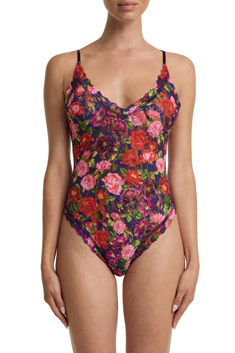 Lace Thong Bodysuit, Alternate, color, WINTERS TALE NAVY
