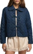 Lucky Brand Quilted Peter Pan Collar Denim Jacket